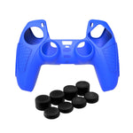 Étui de protection en silicone pour manette PS5 : coque souple antidérapante, blanc, bleu, noir, blanc + 2 chapeaux, bleu + 2 chapeaux, noir + 2 chapeaux, blanc + 8 chapeaux, bleu + 8 chapeaux, noir + 8 chapeaux