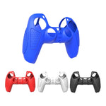 Étui de protection en silicone pour manette PS5 : coque souple antidérapante, blanc, bleu, noir, blanc + 2 chapeaux, bleu + 2 chapeaux, noir + 2 chapeaux, blanc + 8 chapeaux, bleu + 8 chapeaux, noir + 8 chapeaux