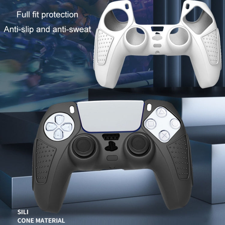 Étui de protection en silicone pour manette PS5 : coque souple antidérapante, blanc, bleu, noir, blanc + 2 chapeaux, bleu + 2 chapeaux, noir + 2 chapeaux, blanc + 8 chapeaux, bleu + 8 chapeaux, noir + 8 chapeaux