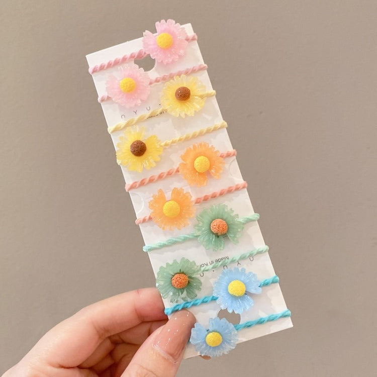 10pcs /Set Children Lovely Hair Bands Ring Baby Small Unbreakable Hair Headband, Flowers 1, Avocado, Fruits And Vegetables, Flowers 2, Colorful Eight Petal Flowers, Pink Candy, Frog Animals, Ice Cream, Watermelon Fruits, Transparent Daisies, Cream Colo...