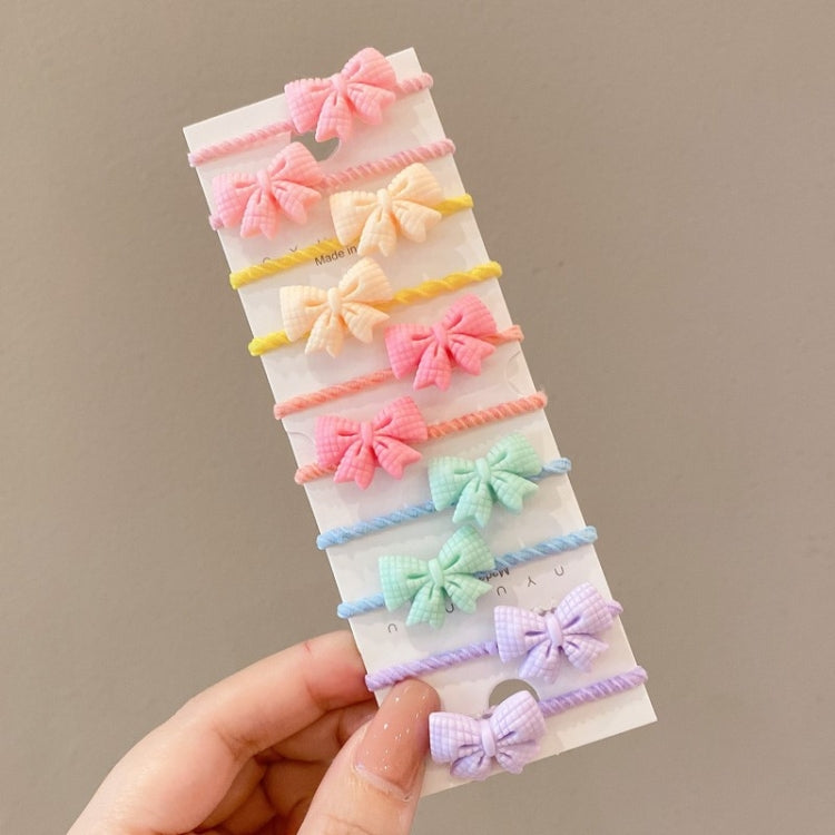 10pcs /Set Children Lovely Hair Bands Ring Baby Small Unbreakable Hair Headband, Flowers 1, Avocado, Fruits And Vegetables, Flowers 2, Colorful Eight Petal Flowers, Pink Candy, Frog Animals, Ice Cream, Watermelon Fruits, Transparent Daisies, Cream Colo...