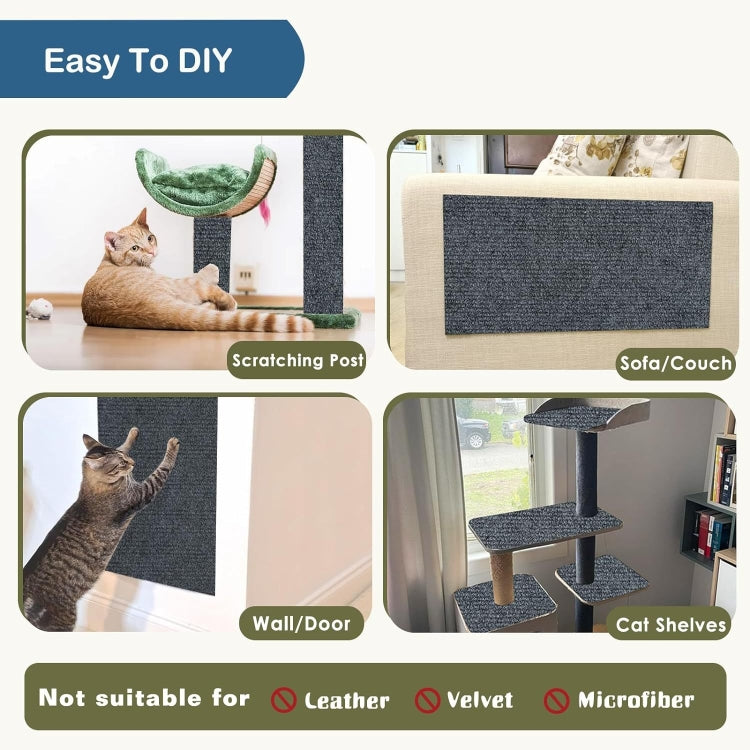 Trimmable Self-Adhesive Cat Scratching Mat DIY Climbing Cat Scratcher, 30 x 100cm, 40 x 100cm, 60 x 100cm