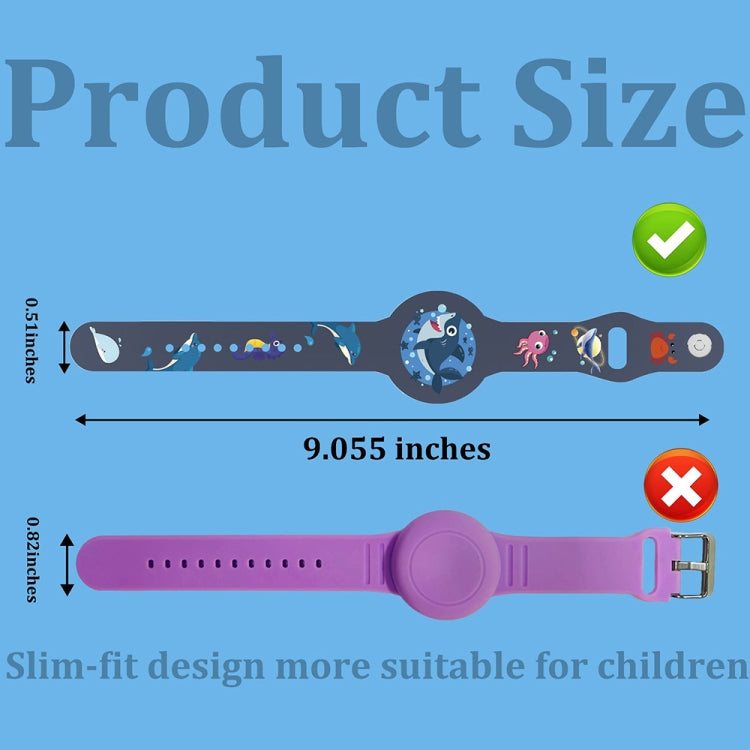 For AirTag 2nd Gen / AirTag 1st Gen Cartoon Watch Strap Locator Silicone Protective Cover Anti-Lost Device Case