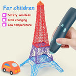 USB Charging Low-Temperature Wireless Graffiti Printing Pen Set Children DIY 3D Painting Pen
