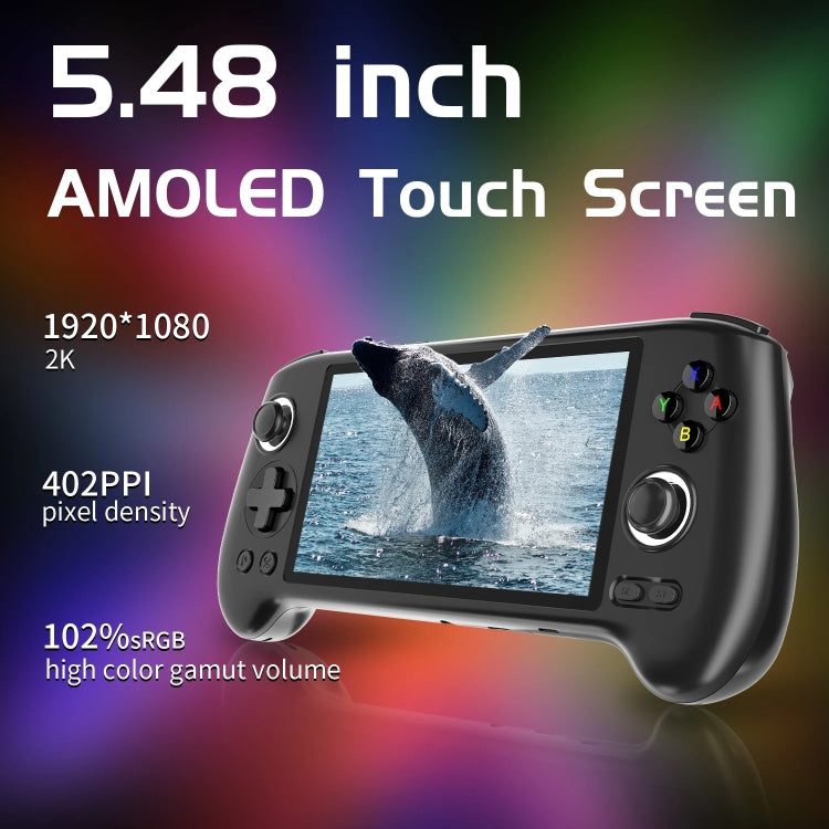ANBERNIC RG556 Handheld Game Console Android 13 System 5.48-Inch AMOLED Screen WIFI Bluetooth Game Player, 128GB+128GB, 128GB+256GB