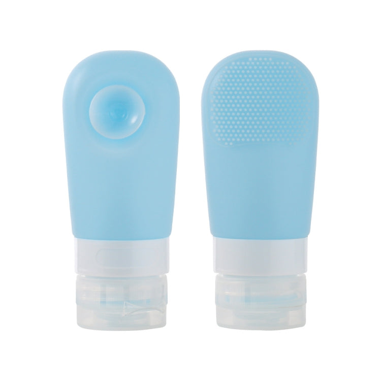 60ml Silicone Suction Cup With Brush Squeezed Bottle Portable Travel Storage Bottle, Blue, Green, Pink