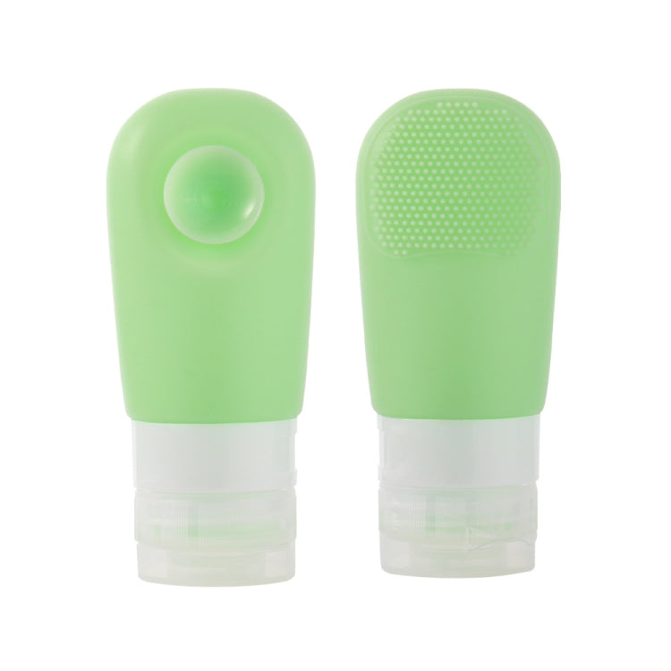 60ml Silicone Suction Cup With Brush Squeezed Bottle Portable Travel Storage Bottle, Blue, Green, Pink
