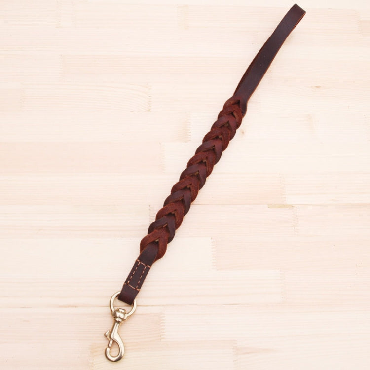 Leather Pet Leash Short Pull Rope Dog Chain, 1.8x50cm