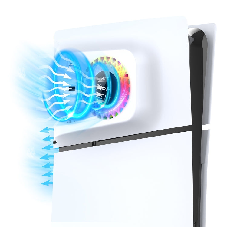 Cache de ventilateur de refroidissement à contrôle de température ipega PG-P5S019 + hub USB avec lumières RGB, ipega PG-P5S019