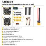 Baromètre LiPo 3-6S pour drone RC, contrôleur de vitesse SpeedyBee BLS 50A 4-en-1, contrôleur de vol SpeedyBee F405 V3, bloc d'alimentation SpeedyBee F405 V3 50A