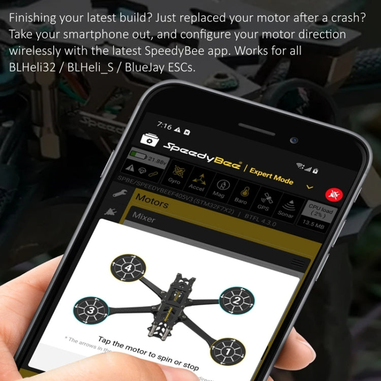 Baromètre LiPo 3-6S pour drone RC, contrôleur de vitesse SpeedyBee BLS 50A 4-en-1, contrôleur de vol SpeedyBee F405 V3, bloc d'alimentation SpeedyBee F405 V3 50A