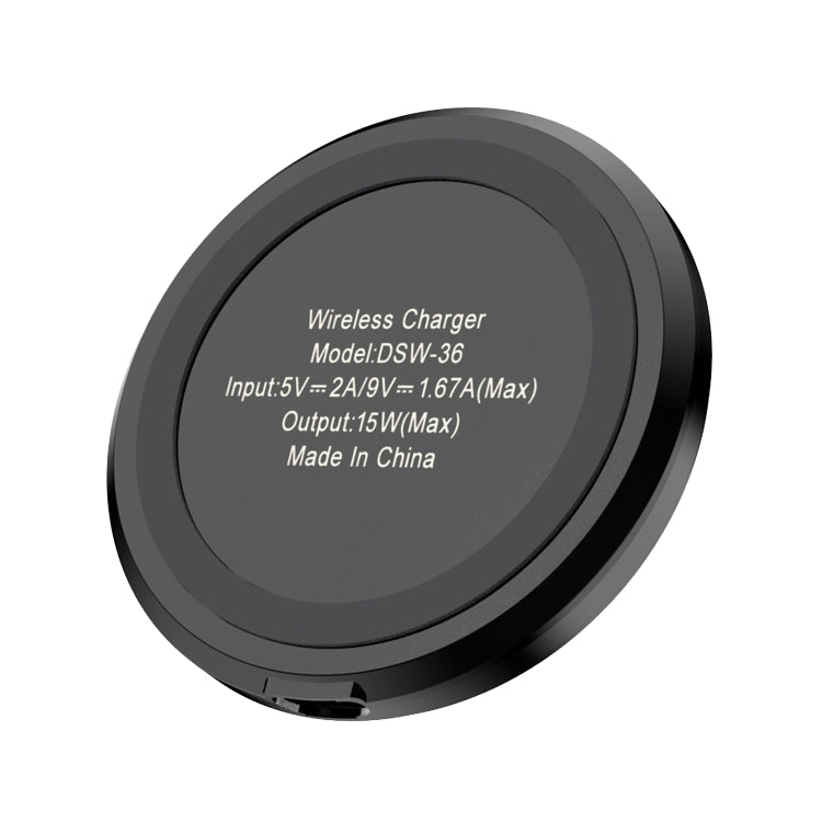 DSW-36B شاحن لاسلكي صغير للهواتف المحمولة 15W شحن سريع Type-C دائري QI، DSW-36B