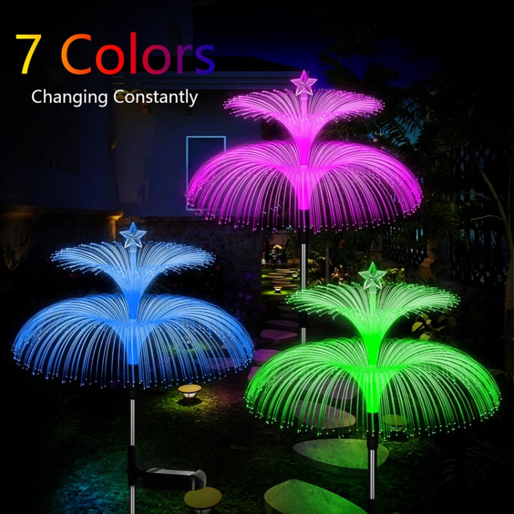 Solar Optical Fiber Jellyfish Lights Outdoor LED Waterproof Garden Decoration Ambiance Light, Stars (Stainless Steel Tube), Stars (Transparent Tube)