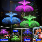 Solar Optical Fiber Jellyfish Lights Outdoor LED Waterproof Garden Decoration Ambiance Light, Stars (Stainless Steel Tube), Stars (Transparent Tube)