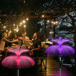 Solar Optical Fiber Jellyfish Lights Outdoor LED Waterproof Garden Decoration Ambiance Light, Stars (Stainless Steel Tube), Stars (Transparent Tube)