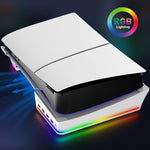 Support horizontal IPEGA PG-P5S021 pour éclairage RGB avec 4 hubs USB, blanc et noir, compatible avec la Sony PS5 Slim.