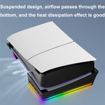 Support horizontal IPEGA PG-P5S021 pour éclairage RGB avec 4 hubs USB, blanc et noir, compatible avec la Sony PS5 Slim.