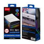Support horizontal IPEGA PG-P5S021 pour éclairage RGB avec 4 hubs USB, blanc et noir, compatible avec la Sony PS5 Slim.