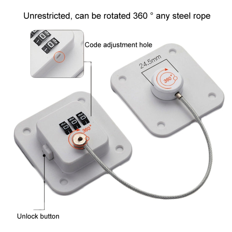 Child Safety Lock No Hole Window Limiter Refrigerator Drawer Cabinet Combination Lock, 3-bit Black, 3-bit White, 2-bit Black, 2-bit White, 2-bit Gray