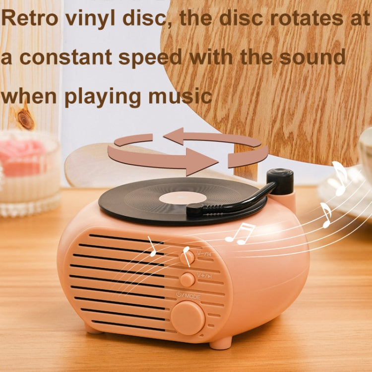 Retro Mini Record Player Wireless Bluetooth Speaker Multifunctional Card Desktop Speaker