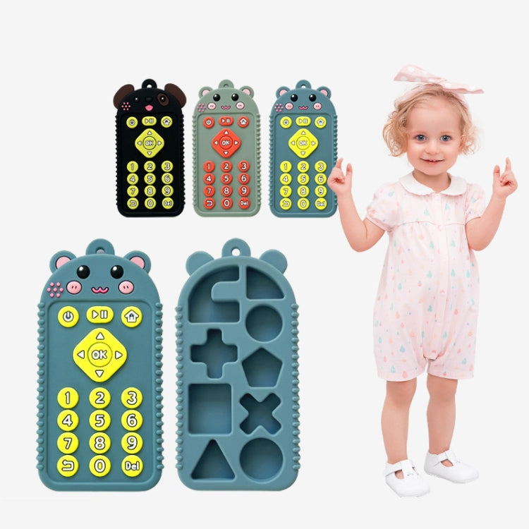Cartoon Reomte Baby Teething Toys Silicone Baby Teether for Newborn Toddlers Infants, Puppy Black, Puppy Blue, Puppy Green, Bunny Black, Bunny Blue, Bunny Green, Bear Black, Bear Blue, Bear Green