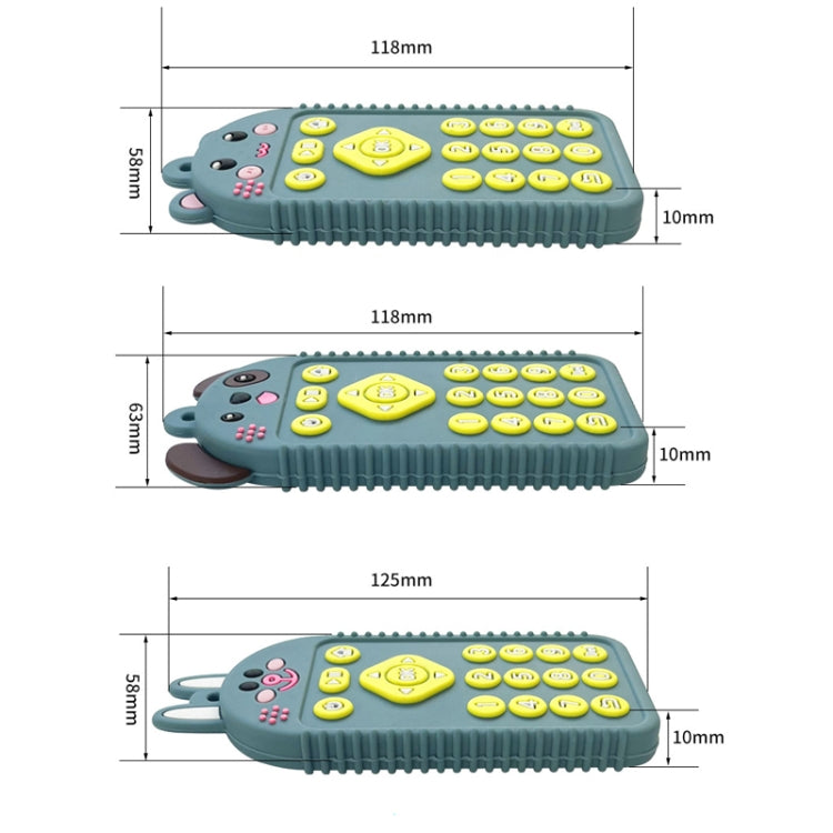 Cartoon Reomte Baby Teething Toys Silicone Baby Teether for Newborn Toddlers Infants, Puppy Black, Puppy Blue, Puppy Green, Bunny Black, Bunny Blue, Bunny Green, Bear Black, Bear Blue, Bear Green