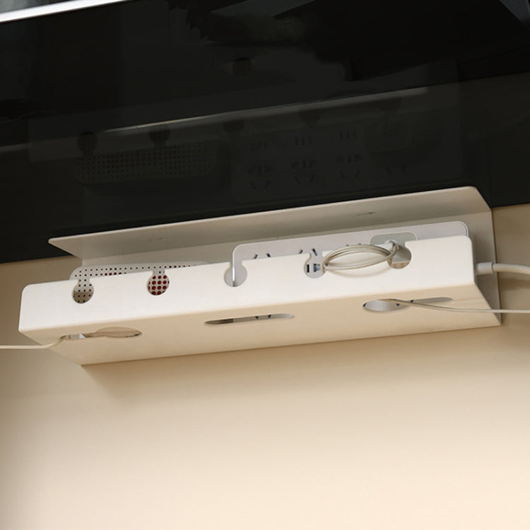 Under Desk Cable Organizer Hole-Free Home Computer Table Bottom Power Cord Plug Storage Rack