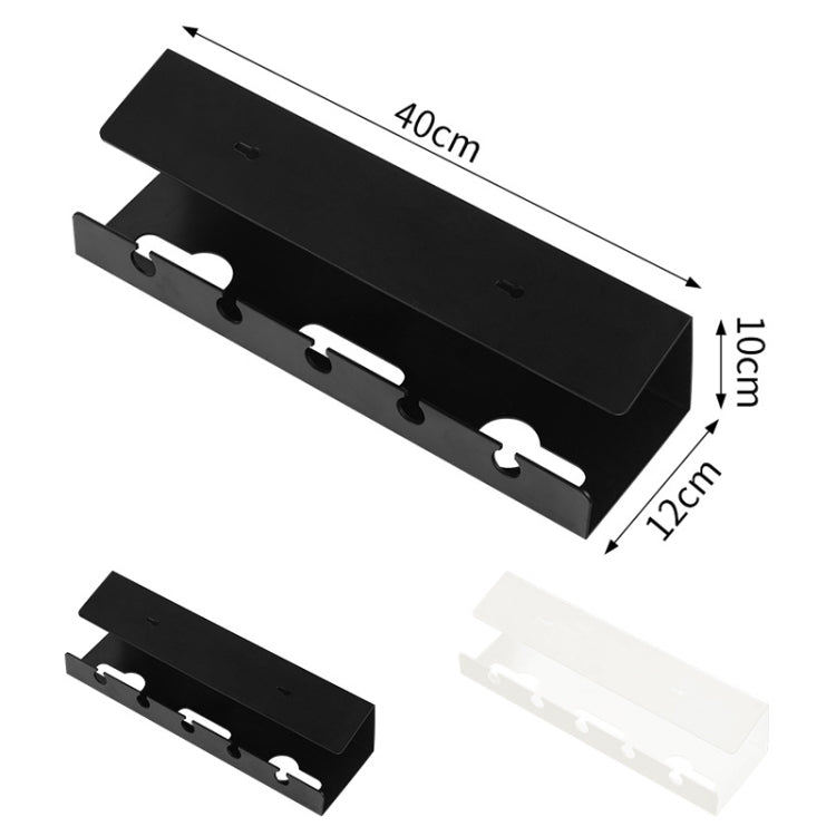 Under Desk Cable Organizer Hole-Free Home Computer Table Bottom Power Cord Plug Storage Rack