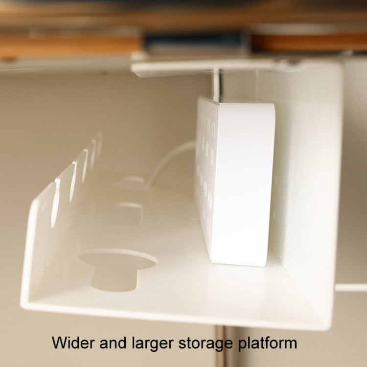 Under Desk Cable Organizer Hole-Free Home Computer Table Bottom Power Cord Plug Storage Rack