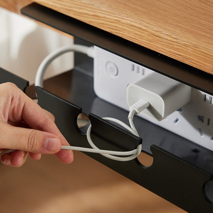 Under Desk Cable Organizer Hole-Free Home Computer Table Bottom Power Cord Plug Storage Rack