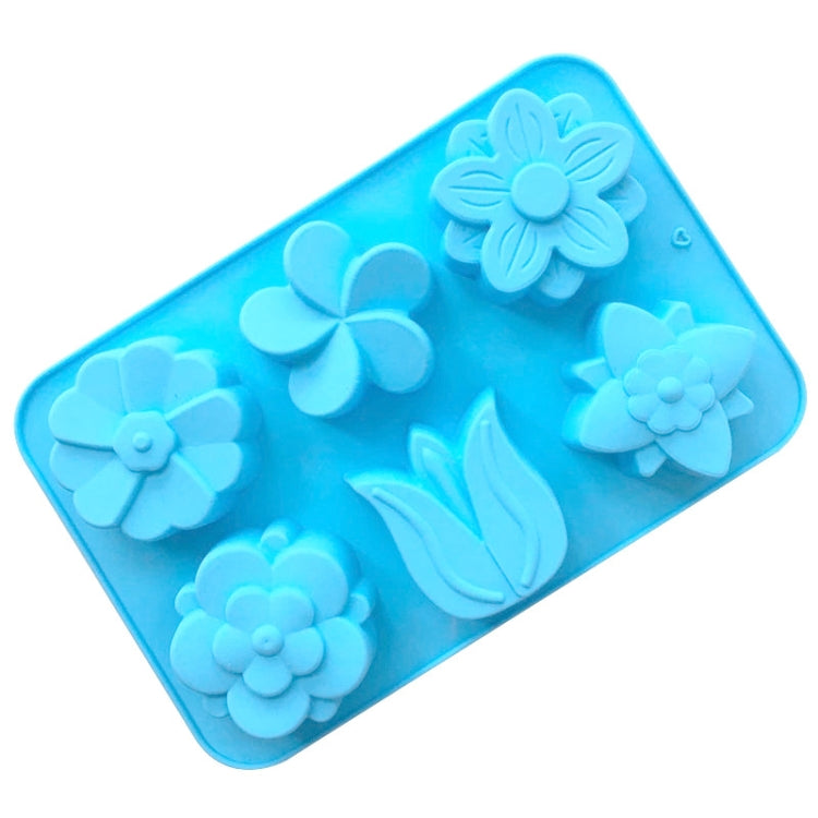 6 Grids Flower Silicone Baking Cake Molds DIY Handmade Soap Mould, 6 Grids Flower