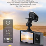 3 Camera Lens 3-inch IPS Screen WiFi Car Dash Cam 1080P Night Vision Dash Camera for Cars, 32G, 64G