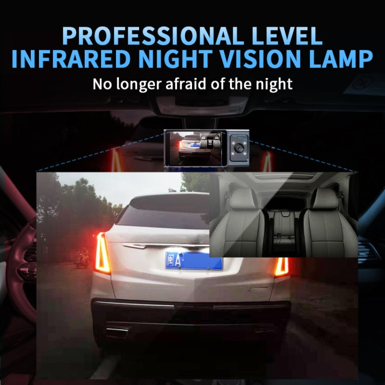 3 Camera Lens 3-inch IPS Screen WiFi Car Dash Cam 1080P Night Vision Dash Camera for Cars, 32G, 64G