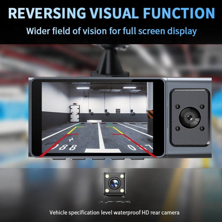 3 Camera Lens 3-inch IPS Screen WiFi Car Dash Cam 1080P Night Vision Dash Camera for Cars, 32G, 64G