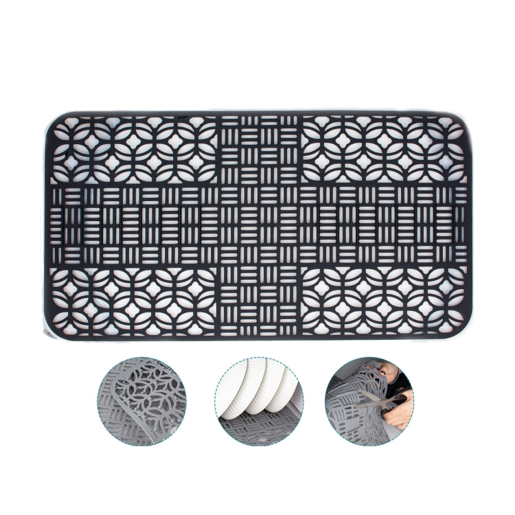 Silicone Sink Mat Cuttable Sink Pad Kitchen Cabinet Mat Dish Drainer Mat 66 x 35cm