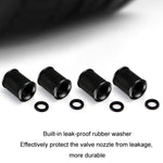4pcs /Set Zinc Alloy Car Tire Modified Valve Cap, Black, Silver