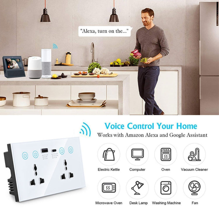 مقبس ذكي جرافيتي مع مفتاح USB+Type-C منفذ مزدوج تحكم عن بعد، قابس المملكة المتحدة، واي فاي أبيض، واي فاي أسود، ZigBee أبيض، ZigBee أسود
