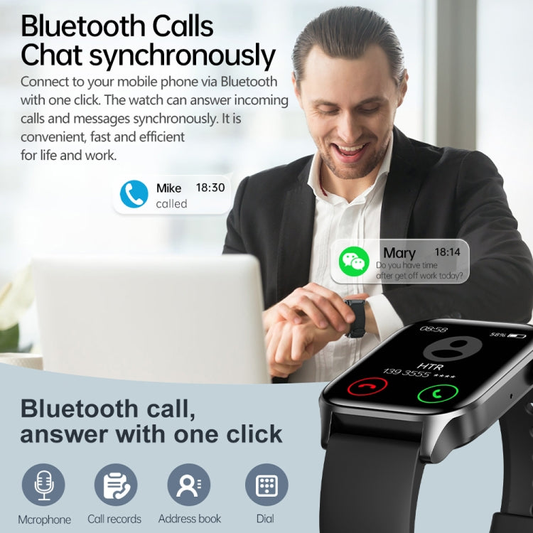 T12Pro 1,85-Zoll IP67 wasserdichte Sport- und Gesundheitsüberwachungs-Smartwatch mit Bluetooth-Anruffunktion