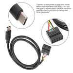 Motherboard USB 9Pin To Type-C Straight Data Double Shielded Cable, 50cm Straight