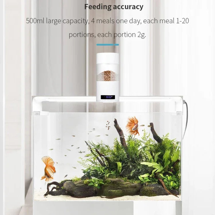USB Direct Plug / Battery Dual-Use Automatic Fish Feeder Timing Dosing Feeder, O2