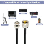 BNC Male To UHF Male RG58 Adapter Cable, 0.5m, 1m, 2m, 3m, 5m, 8m, 10m