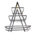 3-Layer Handheld Fruit Basket Removable Living Room Kitchen Bread Snacks Storage Basket, Black, White, Gray