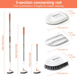Shower Cleaning Brush With 52 Inch Adjustable Handle Tub Tile Scrubber Brush, Set 1, Set 2, Set 3, Set 4, Set 5
