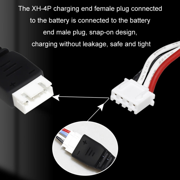 Chargeur USB pour batterie lithium 11,1 V 2 A 3S avec témoin lumineux et prise à 4 broches