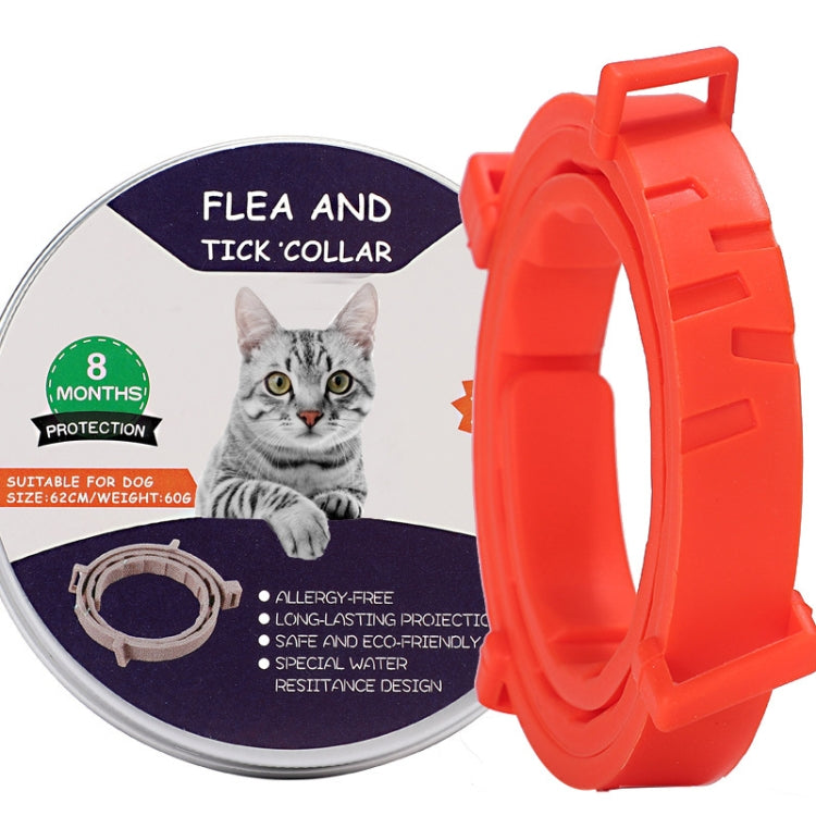 Flea and Tick Collar for Dogs Cats With Aluminum Case, 72cm Gray, 72cm Orange, 72cm Blue, 38cm Orange, 38cm Pink, 38cm Blue