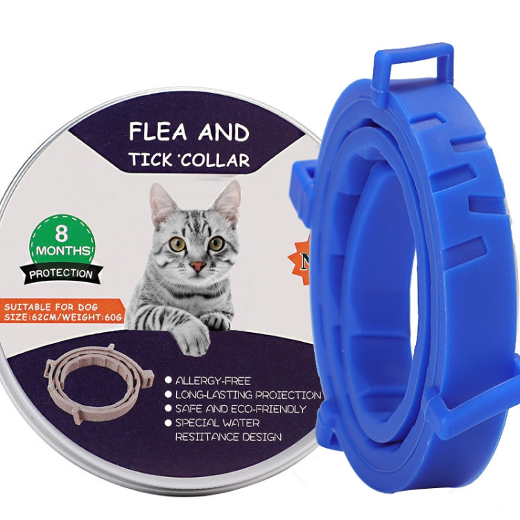 Flea and Tick Collar for Dogs Cats With Aluminum Case, 72cm Gray, 72cm Orange, 72cm Blue, 38cm Orange, 38cm Pink, 38cm Blue