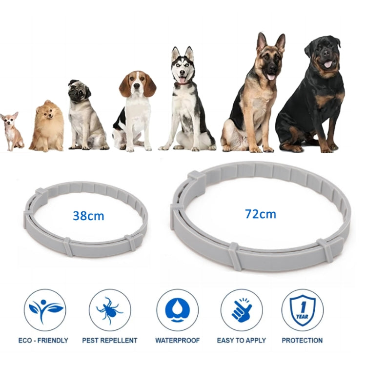 Flea and Tick Collar for Dogs Cats With Aluminum Case, 72cm Gray, 72cm Orange, 72cm Blue, 38cm Orange, 38cm Pink, 38cm Blue