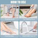 Foot Washing Brush Dry and Wet Toe Cleaning and Anti-Itch Brush, Short Bristle, Long Bristle