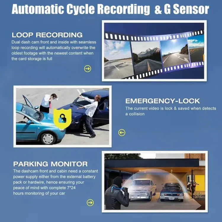 High-Definition Night Vision Driving Recorder, Dual Recording No WIFI, Triple Recording No WIFI, Triple Recording With WIFI Mobile Playback