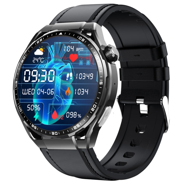 F200 Smartwatch mit EKG-Funktion, Blutzuckermessung, 1,55-Zoll-Runddisplay, erhältlich in: Schwarz (Silikon), Schwarz (Leder), Schwarz-Braun (Leder), Schwarz (Milan), Schwarz (3-Perlen-Edelstahl), Schwarz (Bambus), Schwarz-Grau (Silikon)